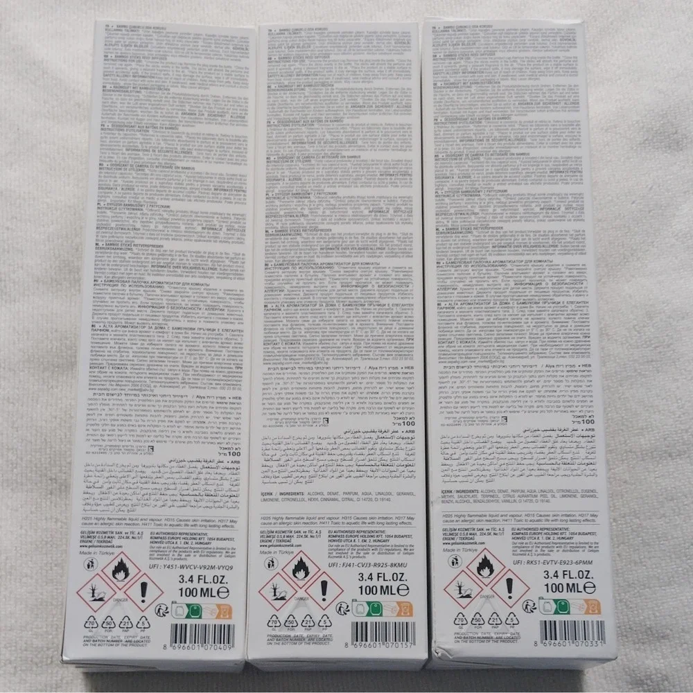 ALYA Nature's Scents Reed Diffuser 3-Pack 100mL Glass Angel's Mango Gardenia